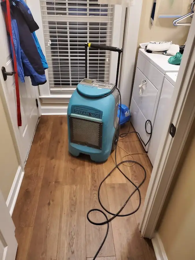 Commercial dehumidifier deployed for Flood Damage Cleanup in Bel Air North